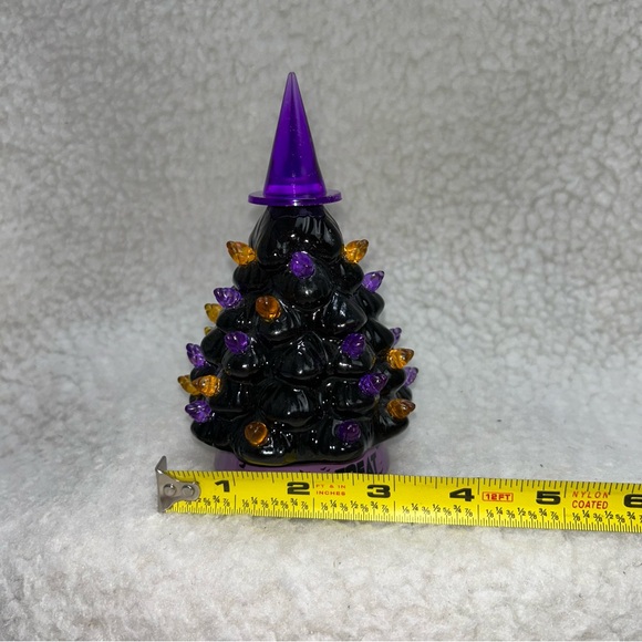 Mr Christmas small 6" Halloween tree lited purple & orange ceramic plastic READ - Picture 11 of 12